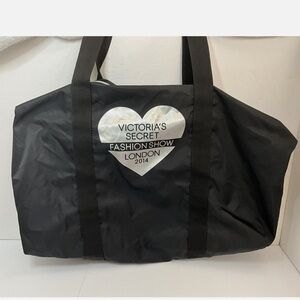 Victoria's Secret Black Travel Bag with Heart Logo
